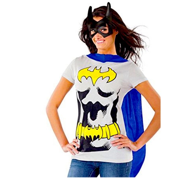 DC Comics Batgirl Costume Womens Size Small Superhero Bat Tee Cape & Mask NWT - Picture 1 of 13